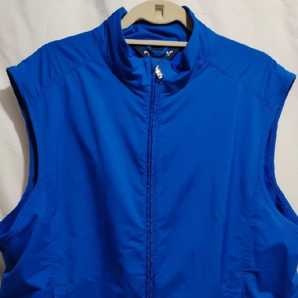 (X5) SALE! Polo Ralph Lauren Polo Golf Blue Zip Up Vest Sz.XL Worn Once Unisex